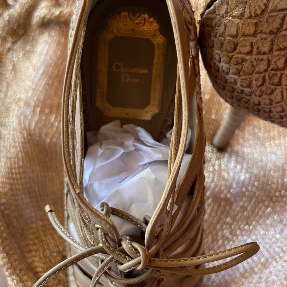 Christian Dior Snakeskin Lace up bootie - Picture 4 of 8